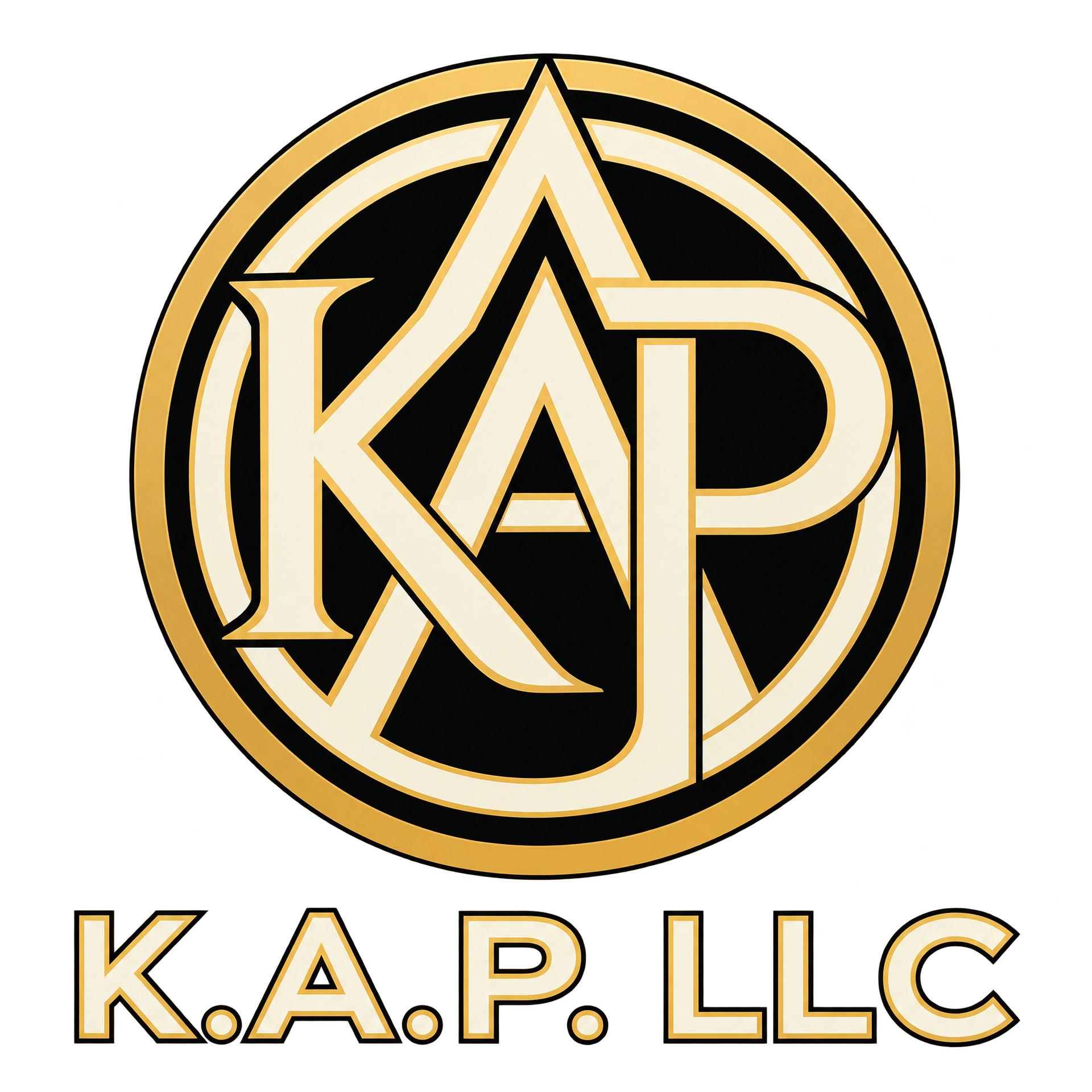 KAP LLC gold monogram